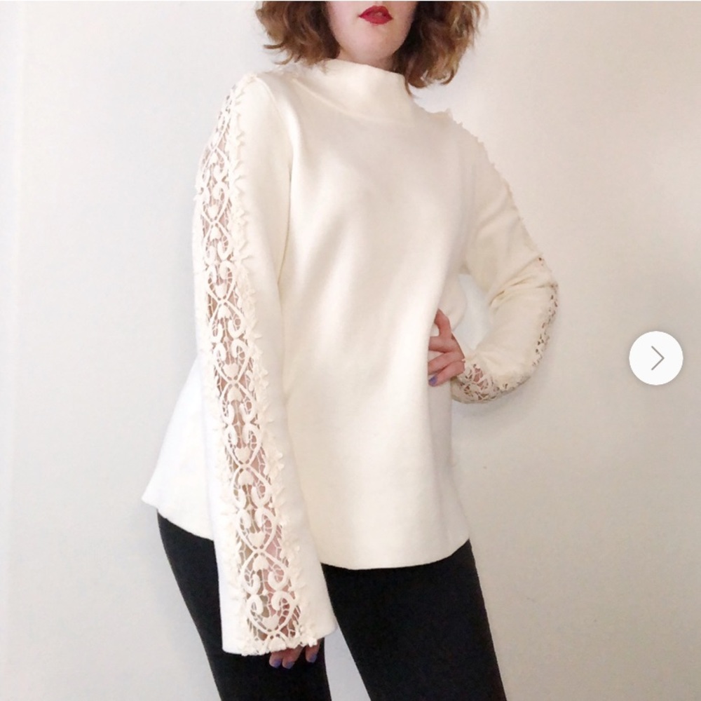 Anthropologie Knitted & Knotted Cream Sweater